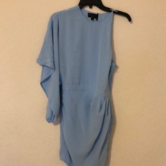 Michael Costello x REVOLVE Lexa mini one shoulder Dress in Light Blue - Picture 4 of 13